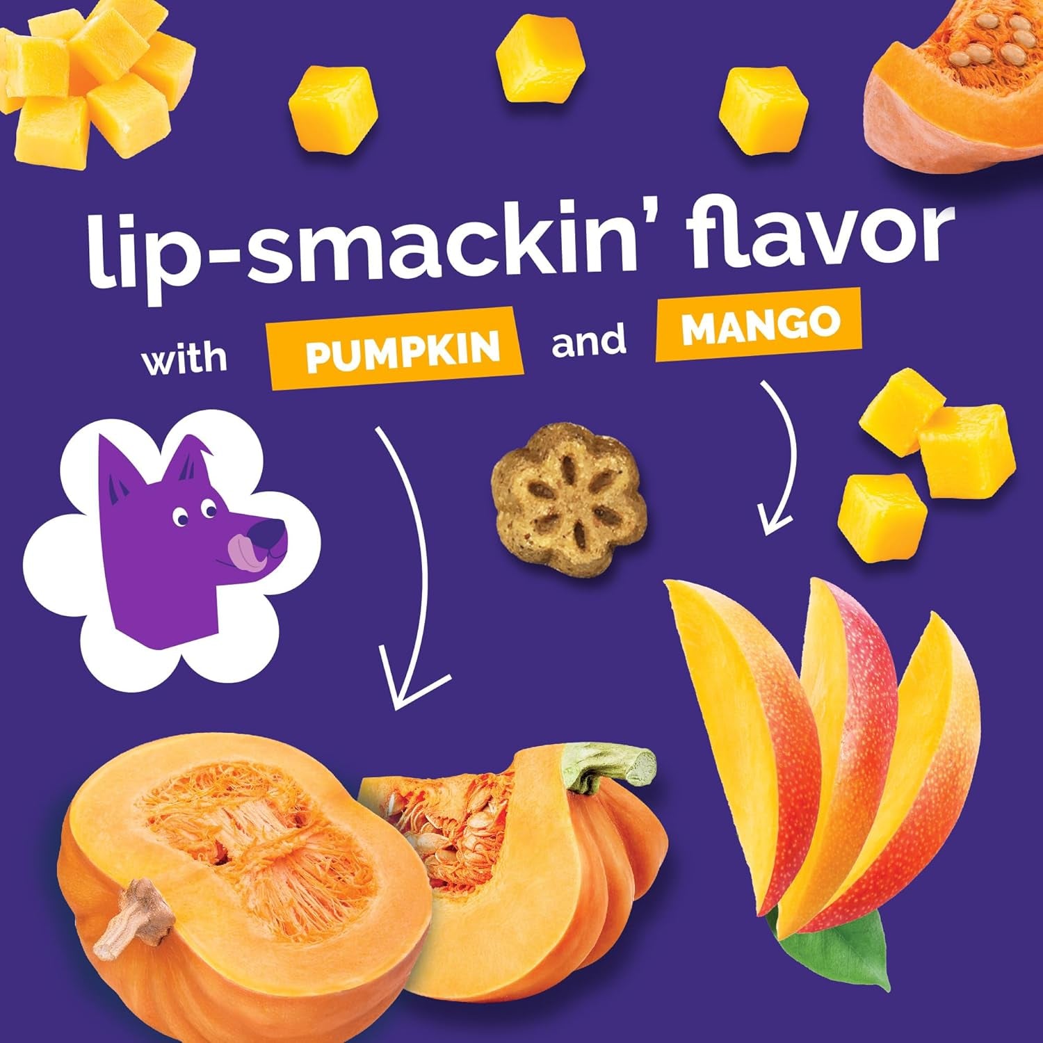 Skinny Mini Dog Treats, Healthy Pumpkin Treat for Dogs, Low Calorie & Delicious, Puppy Training, Free of Wheat, Corn and Soy, Made in the USA, Pumpkin and Mango Flavor, 5Oz