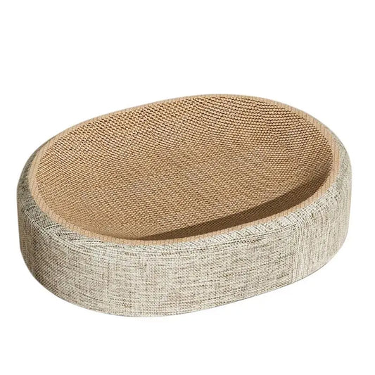 Oval Shape Scratch Pad for Cats Sisal Scratching Cat Bed Multifunctional Pet Sleeping Mat Cat Scratch Bed for Cats to Rest