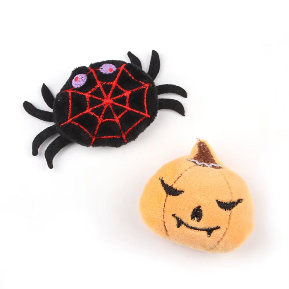 20 Styles Assorted Halloween Cat Toy Accessories Set Multiple Plush Interactive Cat Wand Spider Feather Pet Toys