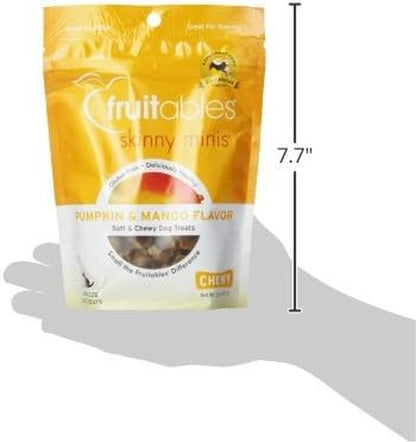 Skinny Mini Dog Treats, Healthy Pumpkin Treat for Dogs, Low Calorie & Delicious, Puppy Training, Free of Wheat, Corn and Soy, Made in the USA, Pumpkin and Mango Flavor, 5Oz