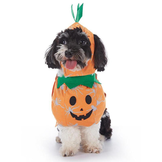 Pet Luv Halloween Costume Cotton Pumpkin Cosplay Clothes for Small Dogs & Cats Adorable T-Shirt Cozy Fall Sweaters Winter Costumes Easy Wear Party Fun
