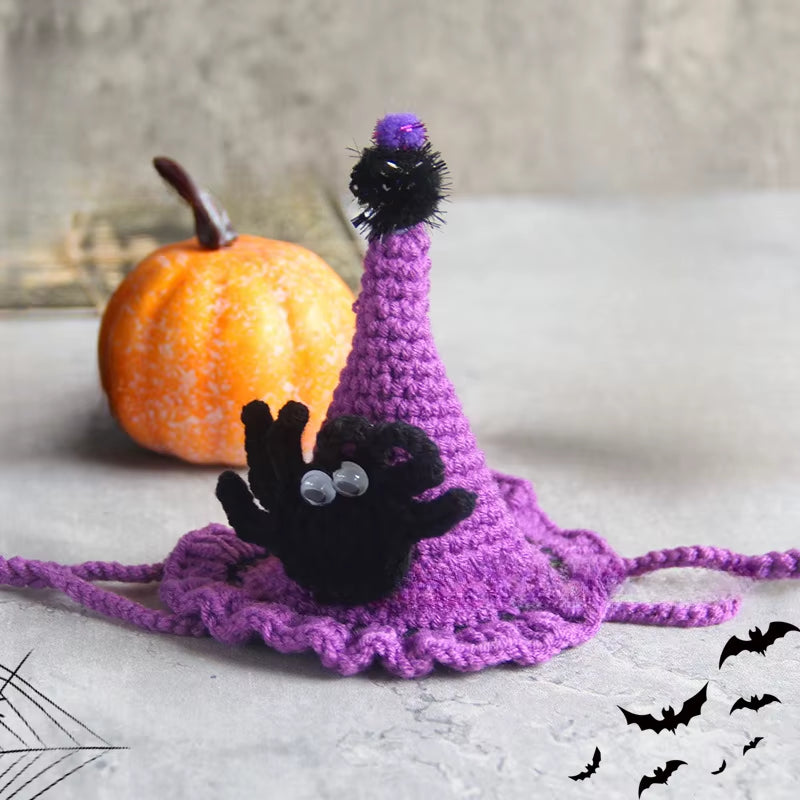 Halloween Pet Scarf Collar Bib Drool Towel Cat and Dog Decoration Halloween Yarn Funny Outfit Ghost Festival Hand-Woven Collars
