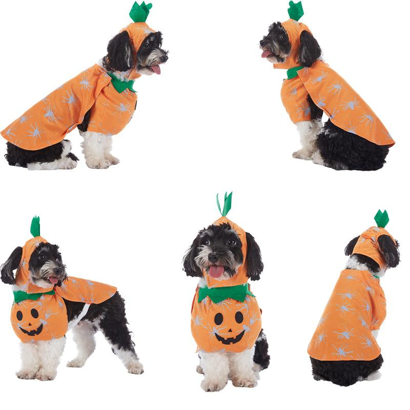 Pet Luv Halloween Costume Cotton Pumpkin Cosplay Clothes for Small Dogs & Cats Adorable T-Shirt Cozy Fall Sweaters Winter Costumes Easy Wear Party Fun