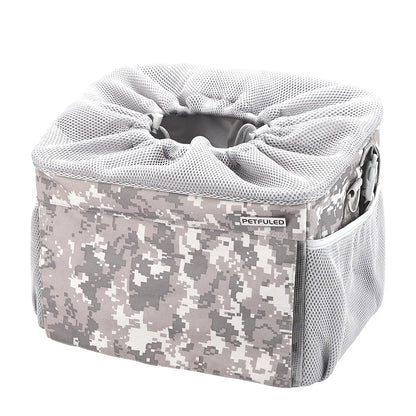 Dog Bike Basket, Expandable Soft Sided Pet Carrier Backpack with 4 Open Doors, Foldable Dog Bike Carrier
