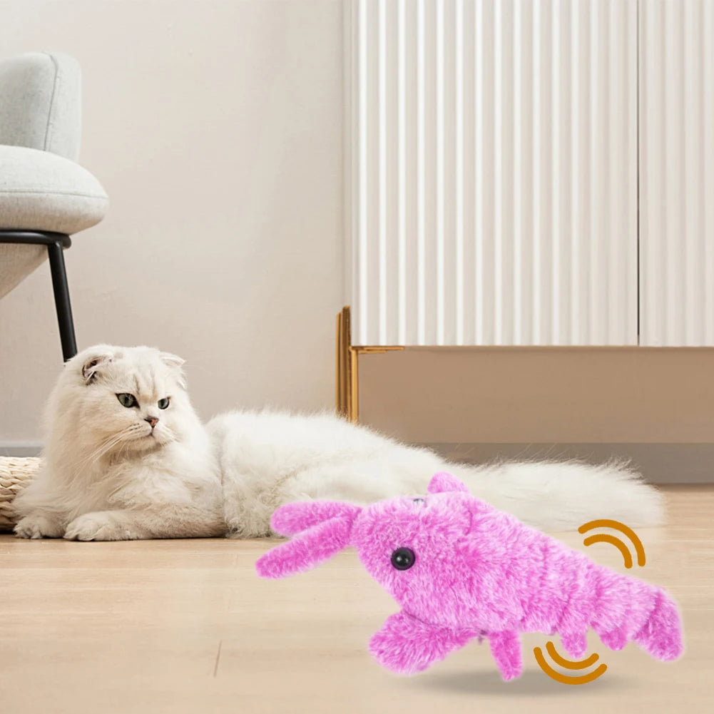 USB Charging Floppy Lobster Cats Toy Cute Interactive Shrimp Dog Toys Washable Electric Dancing Lobster Toy Pet Supplies