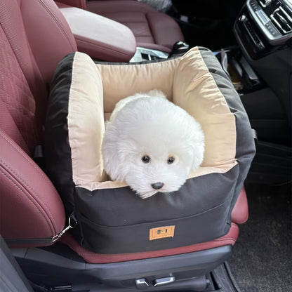 Portable Dog Car Seat Bed Booster Washable Home Cat Nest with Storage Pockets Soft Nest for Small Dogs and Cats Puppy Carrie