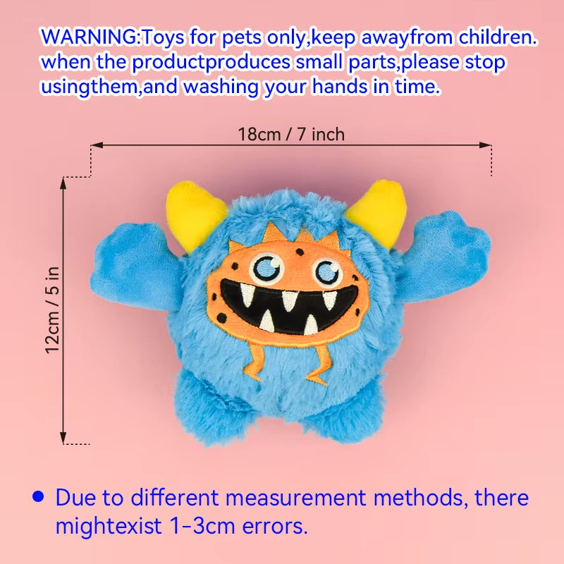 1 Pcs Active Moving Dog Plush Squeaky Small Balls Enjoying Dog Interactive Toys 2-In-1 Designer Pet Gift for Halloween