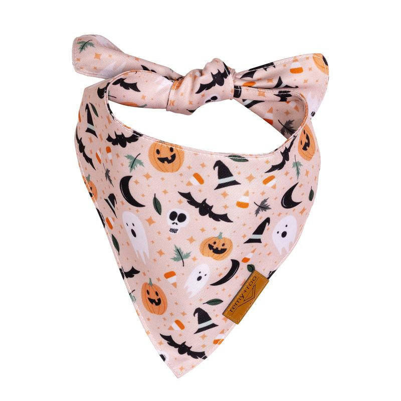 Remy+Roo Dog Bandanas - 2 Pack | Halloween Dog Bandanas Spooky Set | Premium Durable Fabric Bandanas for Dogs | Unique Shape | Adjustable Fit
