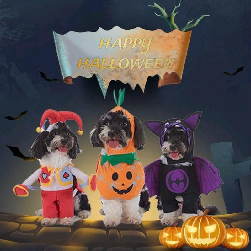 Pet Luv Halloween Costume Cotton Pumpkin Cosplay Clothes for Small Dogs & Cats Adorable T-Shirt Cozy Fall Sweaters Winter Costumes Easy Wear Party Fun