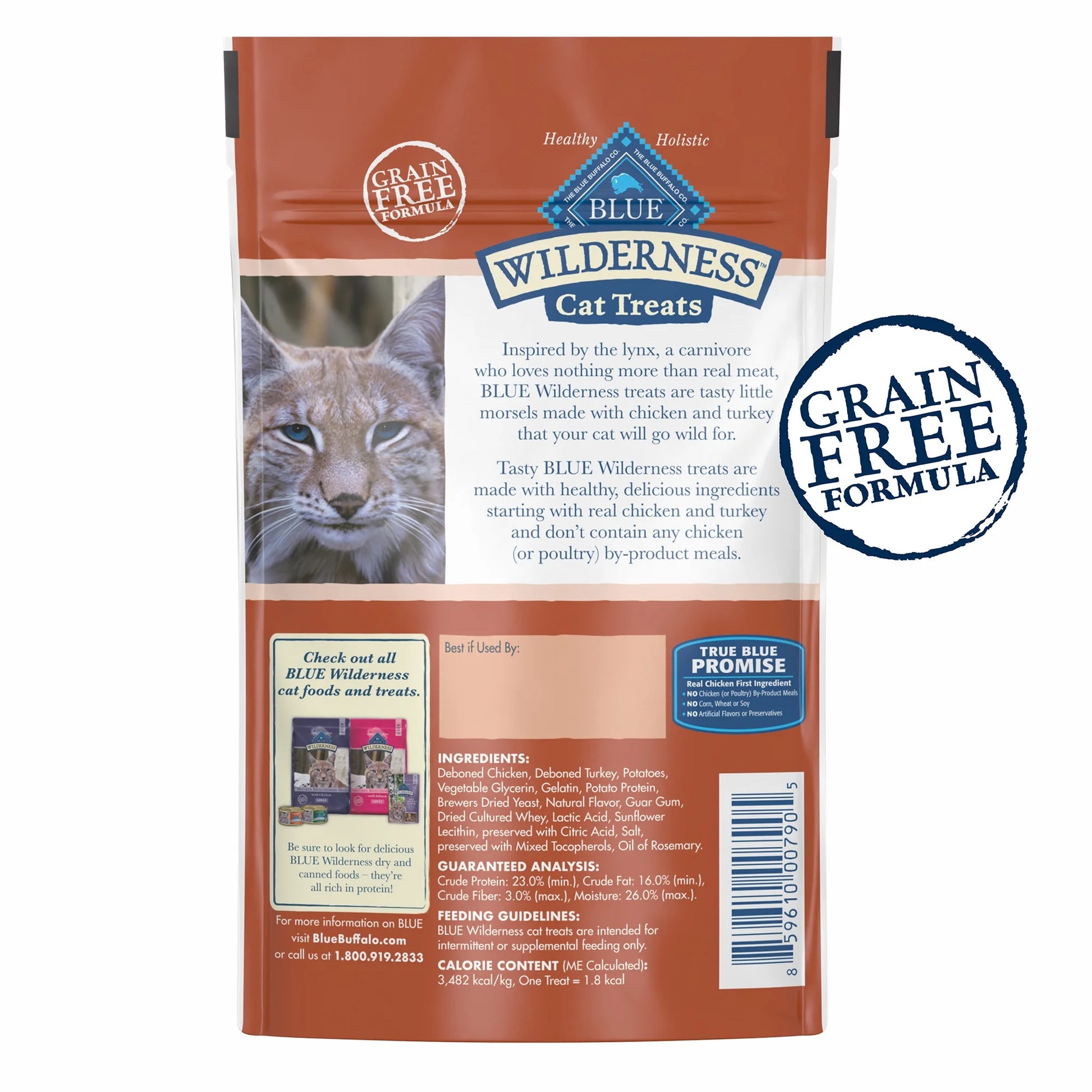 Wilderness Natural Soft Cat Treats Made, Chicken & Turkey Recipe, 2-Oz. Bag