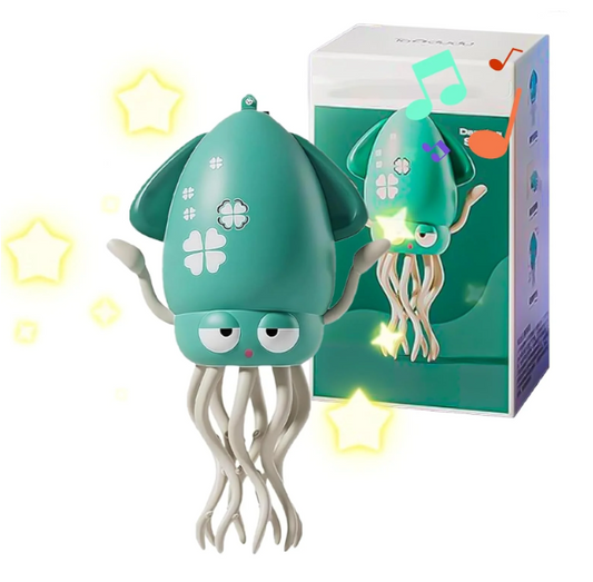 Electric Dancing Squid Toy Crawling Dancing Automatic Obstacle Avoidance Octopus Sensor Toy with LED Lights & Music