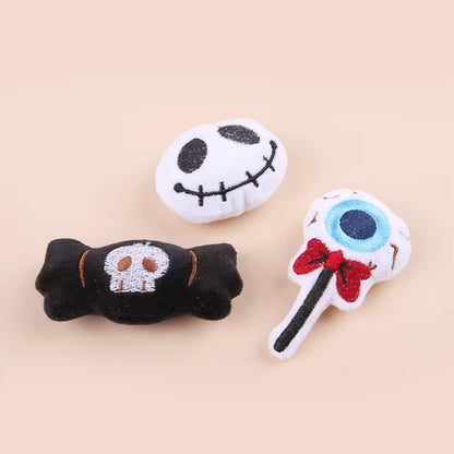20 Styles Assorted Halloween Cat Toy Accessories Set Multiple Plush Interactive Cat Wand Spider Feather Pet Toys