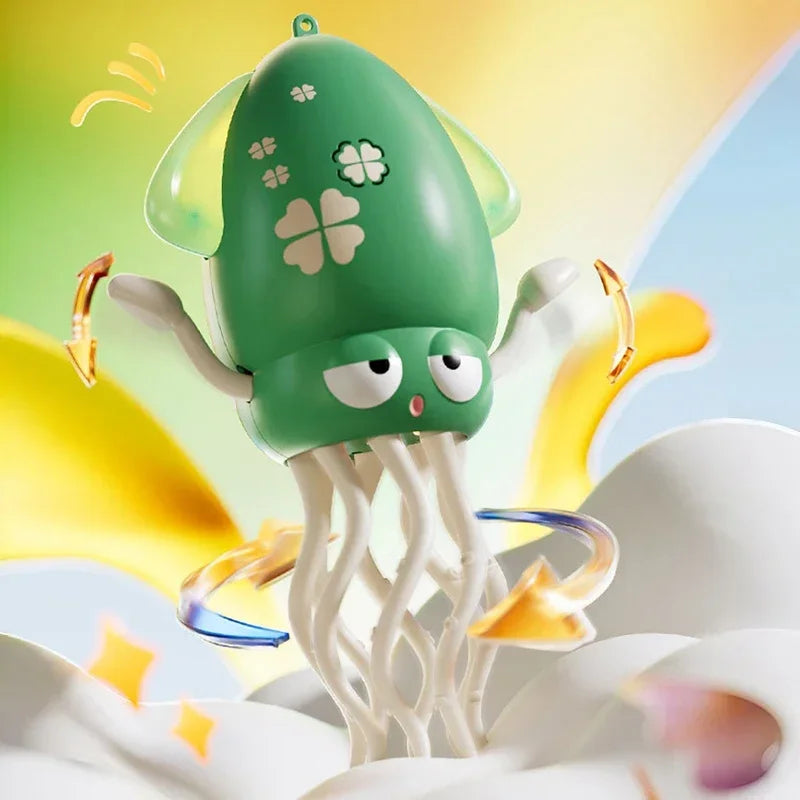 Electric Dancing Squid Toy Crawling Dancing Automatic Obstacle Avoidance Octopus Sensor Toy with LED Lights & Music