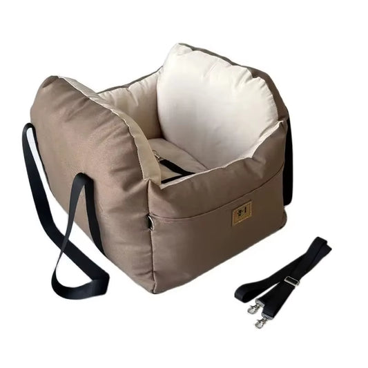 Portable Dog Car Seat Bed Booster Washable Home Cat Nest with Storage Pockets Soft Nest for Small Dogs and Cats Puppy Carrie