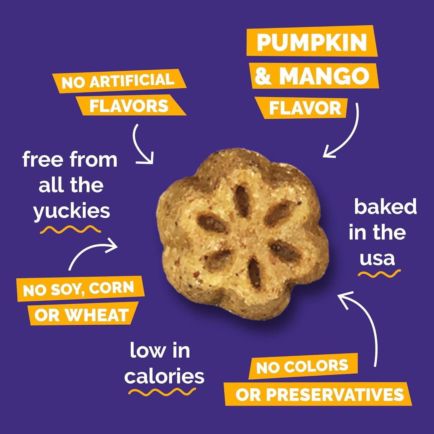 Skinny Mini Dog Treats, Healthy Pumpkin Treat for Dogs, Low Calorie & Delicious, Puppy Training, Free of Wheat, Corn and Soy, Made in the USA, Pumpkin and Mango Flavor, 5Oz