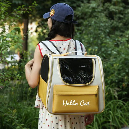 Cat Bag Large Capacity Convenient for Pets to Go Out Portable Breathable Double-Shoulder Hand-Held Pet Backpack