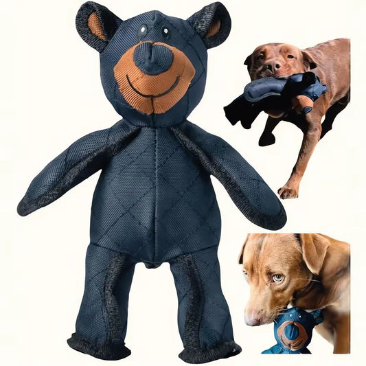 Dog Companion for Heavy Chewers- New Indestructible Robust Bear Dog Toy, Resistant Squeaky Dog Toys for Heavy Chewers