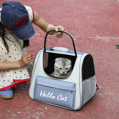 Cat Bag Large Capacity Convenient for Pets to Go Out Portable Breathable Double-Shoulder Hand-Held Pet Backpack
