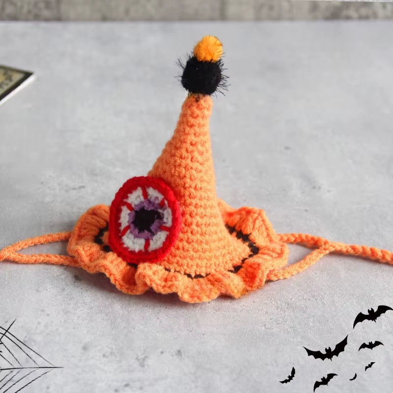 Halloween Pet Scarf Collar Bib Drool Towel Cat and Dog Decoration Halloween Yarn Funny Outfit Ghost Festival Hand-Woven Collars