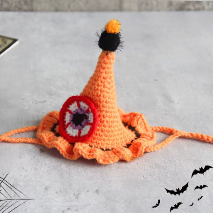 Halloween Pet Scarf Collar Bib Drool Towel Cat and Dog Decoration Halloween Yarn Funny Outfit Ghost Festival Hand-Woven Collars