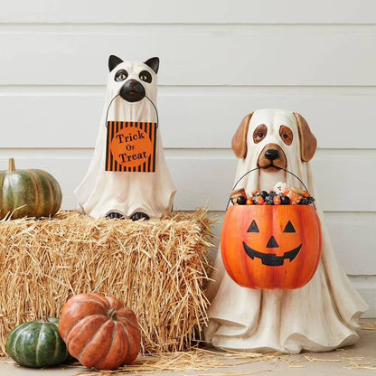 Halloween Puppy Pumpkin Candy Bowl Festival Theme Candy Container Holder Multifunctional anti Fading DIY Party Home Decorations