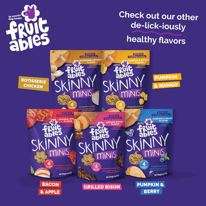 Skinny Mini Dog Treats, Healthy Pumpkin Treat for Dogs, Low Calorie & Delicious, Puppy Training, Free of Wheat, Corn and Soy, Made in the USA, Pumpkin and Mango Flavor, 5Oz