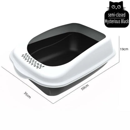 Pet Litter Box Fully Enclosed Spillproof Deodorant Cat Toilet Two-Way Shovel Large Capacity Cat Toilet Litter Box Closed Sandbox