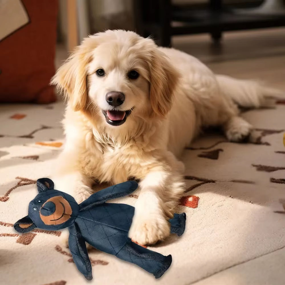 Dog Companion for Heavy Chewers- New Indestructible Robust Bear Dog Toy, Resistant Squeaky Dog Toys for Heavy Chewers