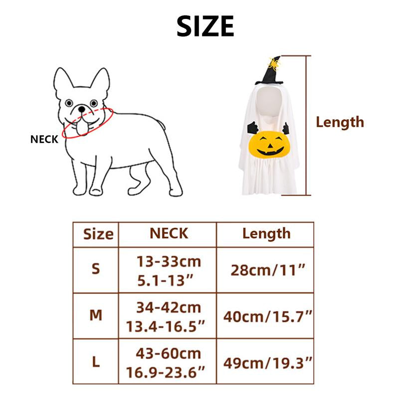 Funny Dog Clothes, Halloween Ghost Costume for Small Medium Large Dogs, Adjustable Chucky Dog Costume with Spider Hat & Pumpkin Design Dress up for Party Accessories Supplies