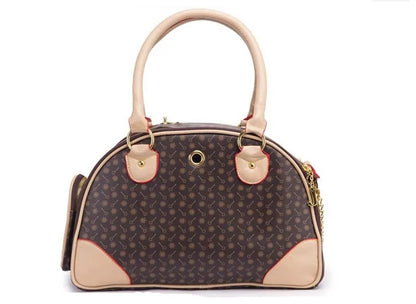 Pu Leather Small Cat Dog Carrier Bag Outdoor Travel Carry Tote Foldable Shopping Bag Portable Pet Dog Handbag