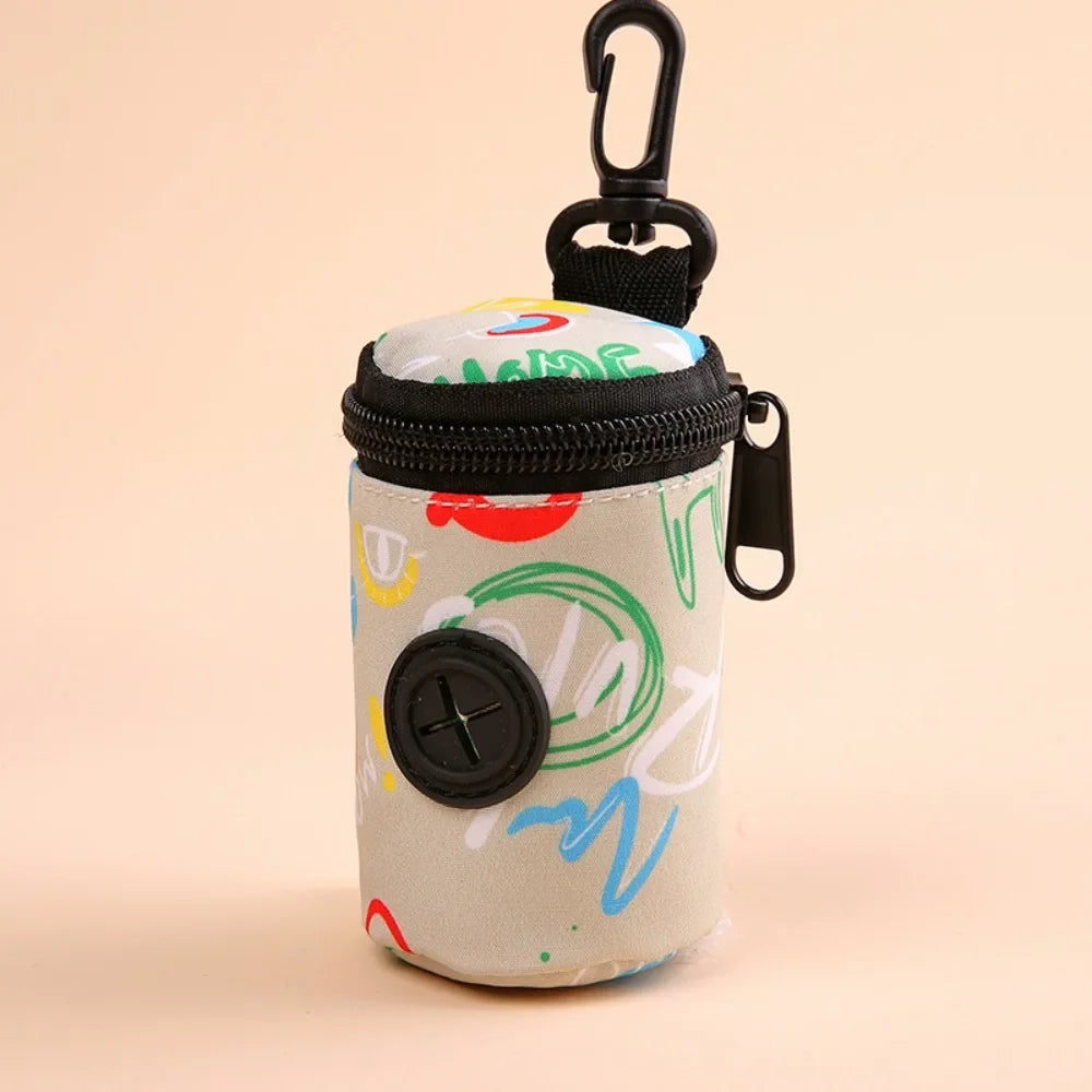 Hangable Dog Poop Bag Dispenser Zipper Dogs Walking Accessory Waste Bag Holder Portable Cute Garbage Bags Organizer Pet Supplies