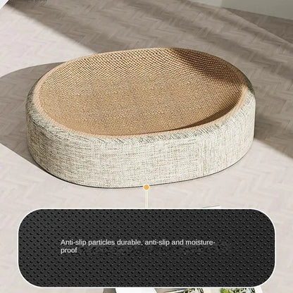 Oval Shape Scratch Pad for Cats Sisal Scratching Cat Bed Multifunctional Pet Sleeping Mat Cat Scratch Bed for Cats to Rest