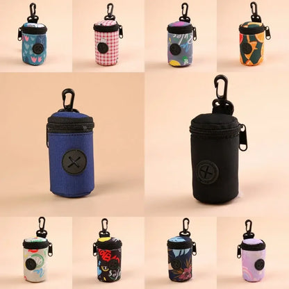 Hangable Dog Poop Bag Dispenser Zipper Dogs Walking Accessory Waste Bag Holder Portable Cute Garbage Bags Organizer Pet Supplies