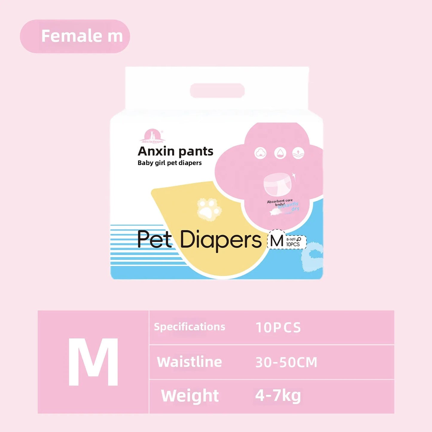 Wearable Pet Diapers Waterproof Anti-Side Leakage Menstrual Shorts Thin Breathable Comfortable Disposable Pet Male Dog Diapers