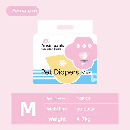 Wearable Pet Diapers Waterproof Anti-Side Leakage Menstrual Shorts Thin Breathable Comfortable Disposable Pet Male Dog Diapers