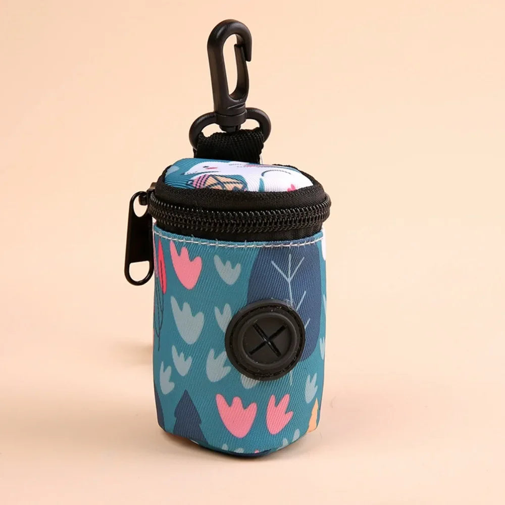 Hangable Dog Poop Bag Dispenser Zipper Dogs Walking Accessory Waste Bag Holder Portable Cute Garbage Bags Organizer Pet Supplies