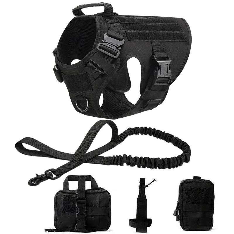 Tactical Military Vest Pet German Shepherd Golden Retriever Tactical Training Dog Harness and Leash Set for All Breeds Dogs