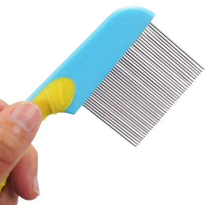 Pet Dog Cat anti Lice Comb Stainless Steel Long and Short Needle Dog Grooming Comb Deworming Eggs Knot Grooming Grate Flea Combs