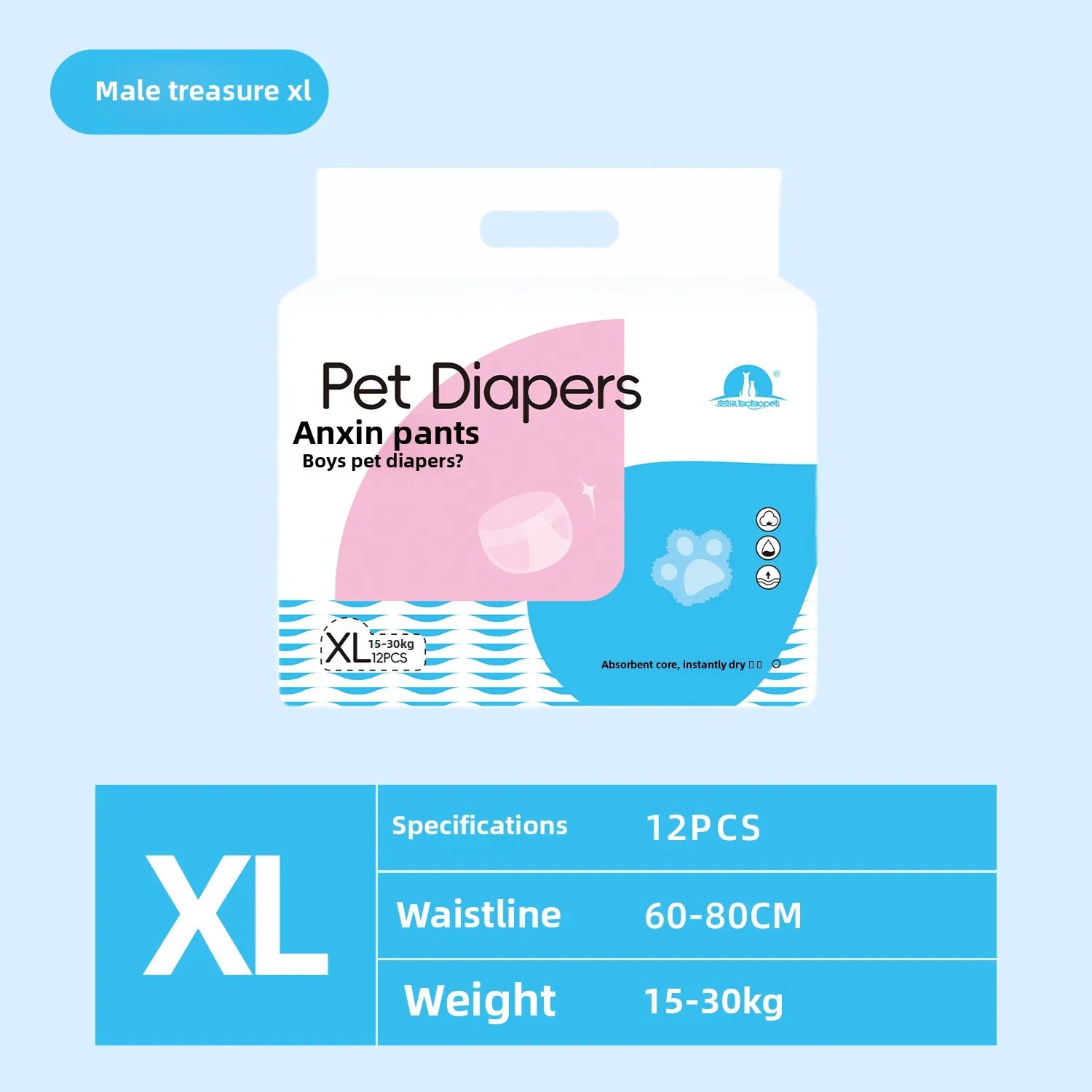 Wearable Pet Diapers Waterproof Anti-Side Leakage Menstrual Shorts Thin Breathable Comfortable Disposable Pet Male Dog Diapers