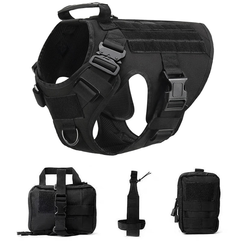 Tactical Military Vest Pet German Shepherd Golden Retriever Tactical Training Dog Harness and Leash Set for All Breeds Dogs