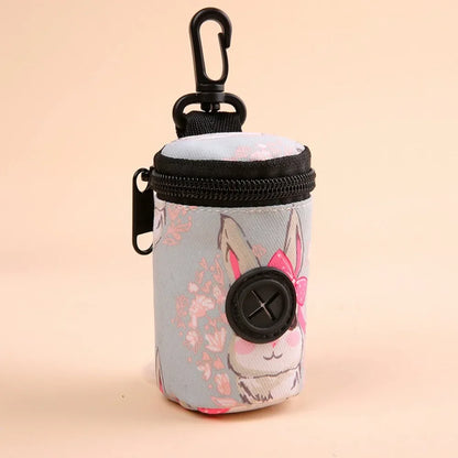 Hangable Dog Poop Bag Dispenser Zipper Dogs Walking Accessory Waste Bag Holder Portable Cute Garbage Bags Organizer Pet Supplies