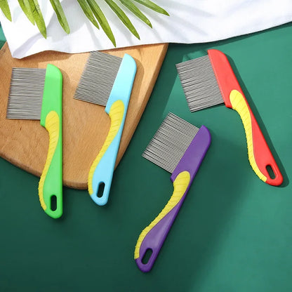 Pet Dog Cat anti Lice Comb Stainless Steel Long and Short Needle Dog Grooming Comb Deworming Eggs Knot Grooming Grate Flea Combs