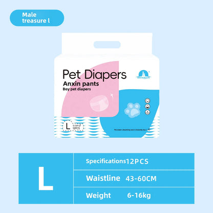 Wearable Pet Diapers Waterproof Anti-Side Leakage Menstrual Shorts Thin Breathable Comfortable Disposable Pet Male Dog Diapers