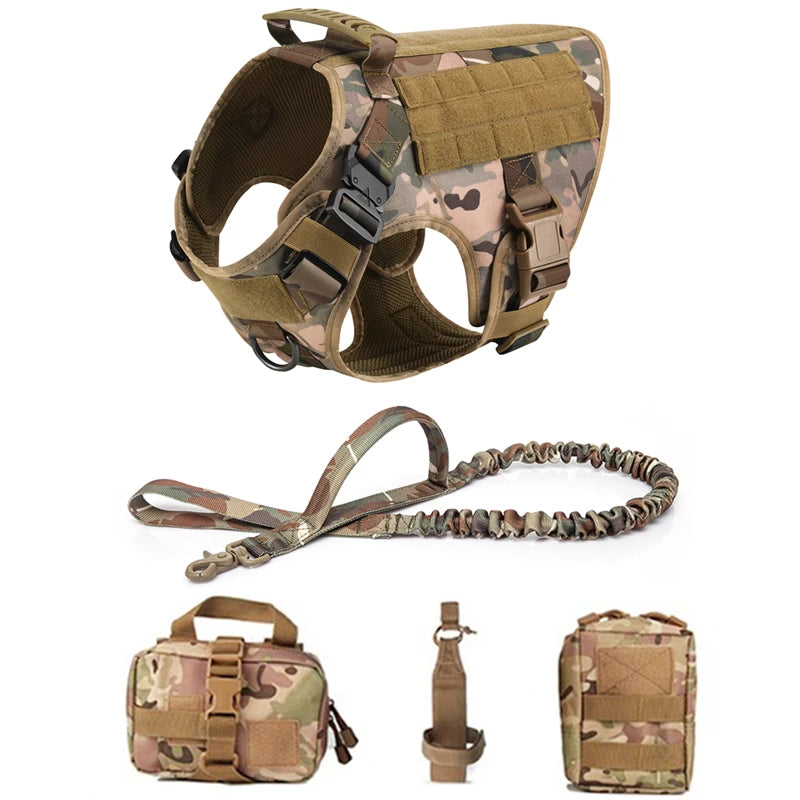 Tactical Military Vest Pet German Shepherd Golden Retriever Tactical Training Dog Harness and Leash Set for All Breeds Dogs