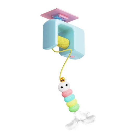 Cat Scratching Rope Feather Funny Kitten Playing Game Interactive Toy Retractable Hanging Door Mouse Catnip Scratch Rope Toy