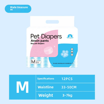 Wearable Pet Diapers Waterproof Anti-Side Leakage Menstrual Shorts Thin Breathable Comfortable Disposable Pet Male Dog Diapers