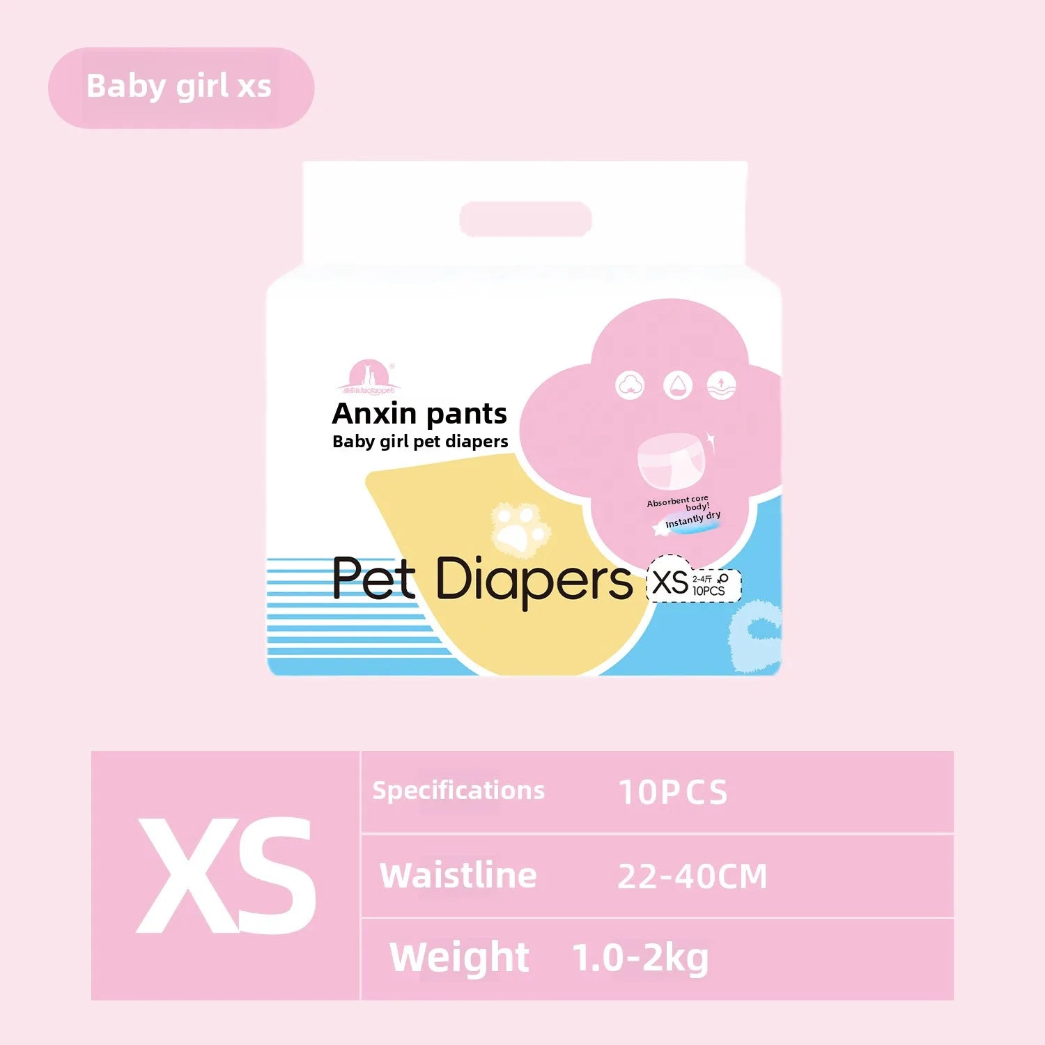 Wearable Pet Diapers Waterproof Anti-Side Leakage Menstrual Shorts Thin Breathable Comfortable Disposable Pet Male Dog Diapers