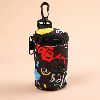 Hangable Dog Poop Bag Dispenser Zipper Dogs Walking Accessory Waste Bag Holder Portable Cute Garbage Bags Organizer Pet Supplies