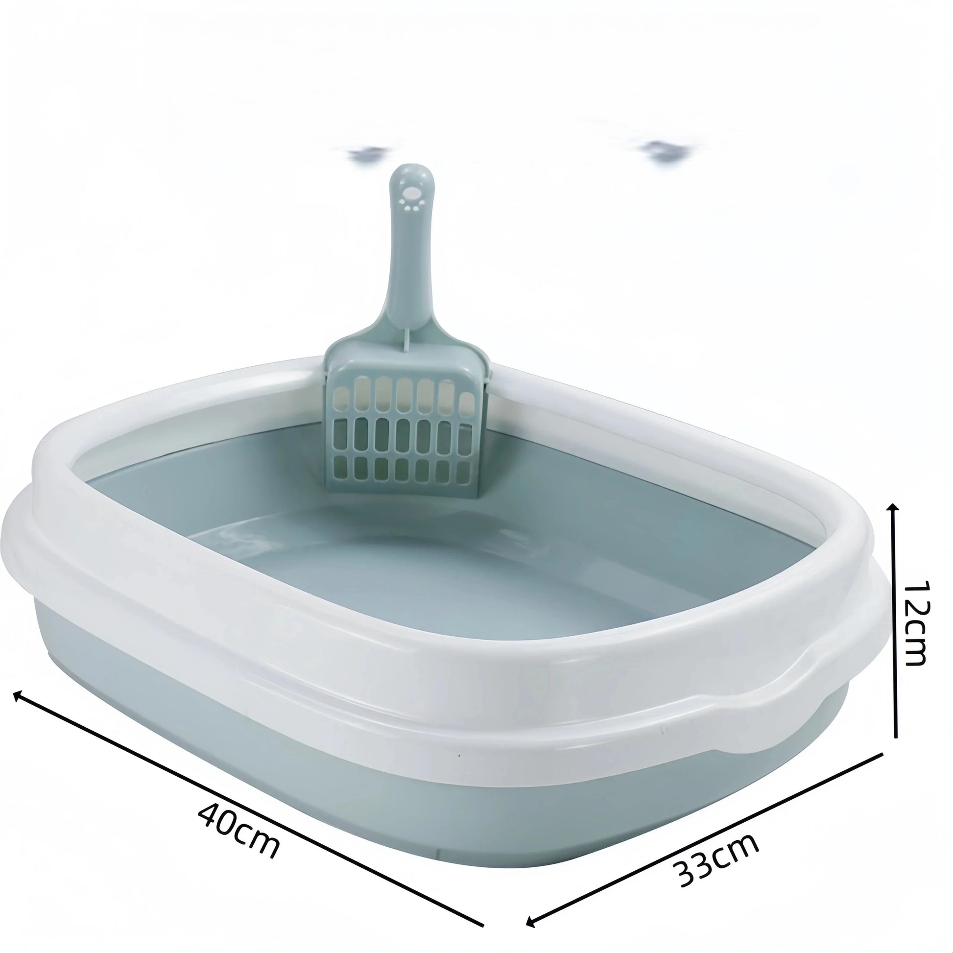 Small Cat Litter Box for Kittens Oval Shape Heavy Duty PP Plastic Anti-Tracking Covered Tray with Step-On Rim