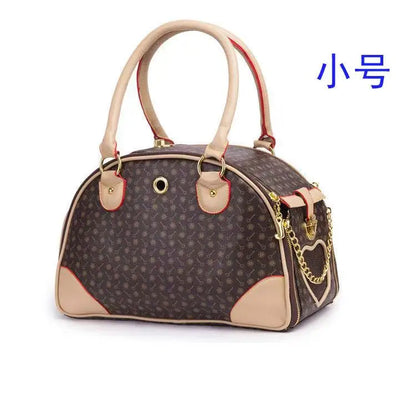 Pu Leather Small Cat Dog Carrier Bag Outdoor Travel Carry Tote Foldable Shopping Bag Portable Pet Dog Handbag